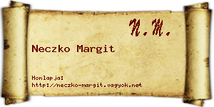 Neczko Margit névjegykártya